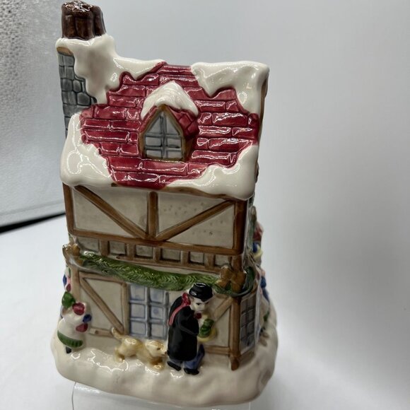 Fitz & Floyd a Dickens Christmas Candy Box & Lid FF Porcelain 1988 - Picture 6 of 11